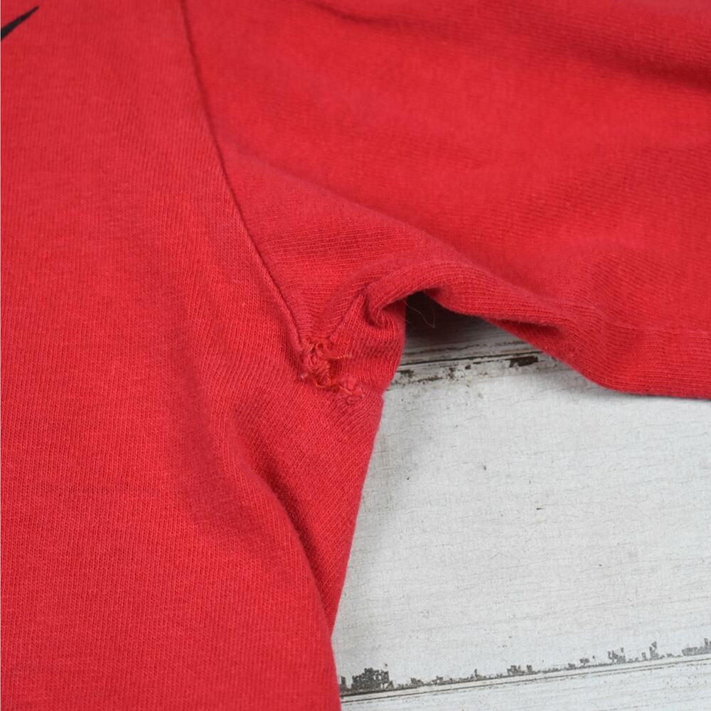 90s Vintage Nike Air Shirt Men's Large Red Cotton Knit Thrashed Faded Grunge USA - Picture 6 of 12
